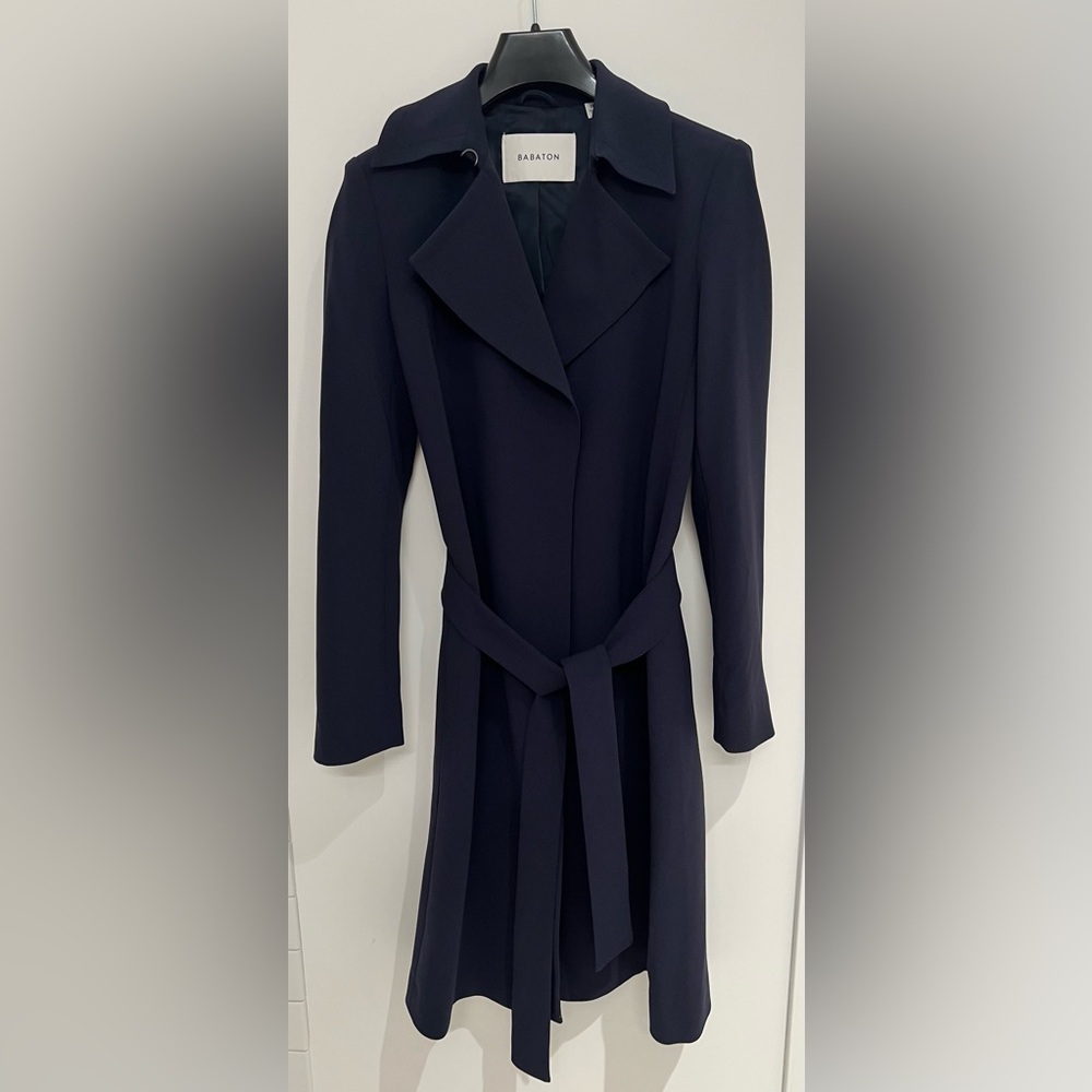 Aritzia Deep Blue Trench Coat